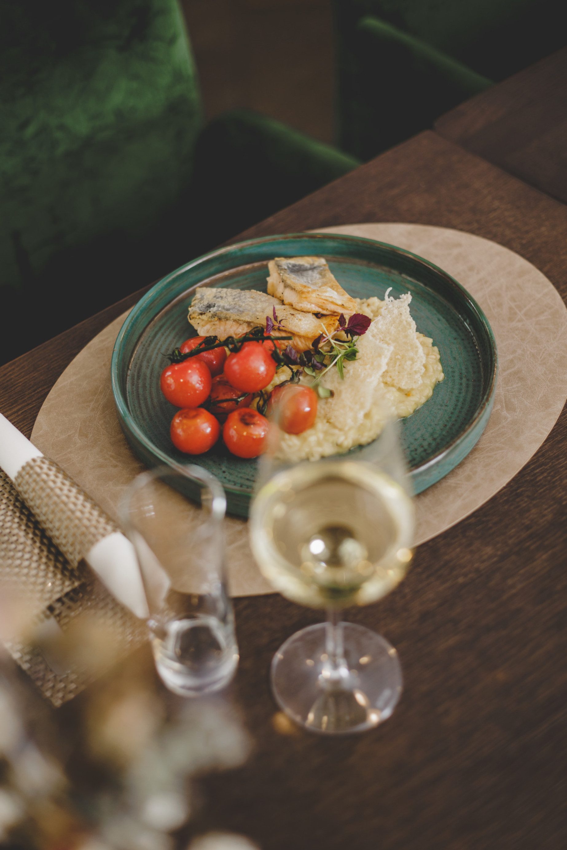 Gegrilltes Goldbrassenfilet mit Zitronenrisotto