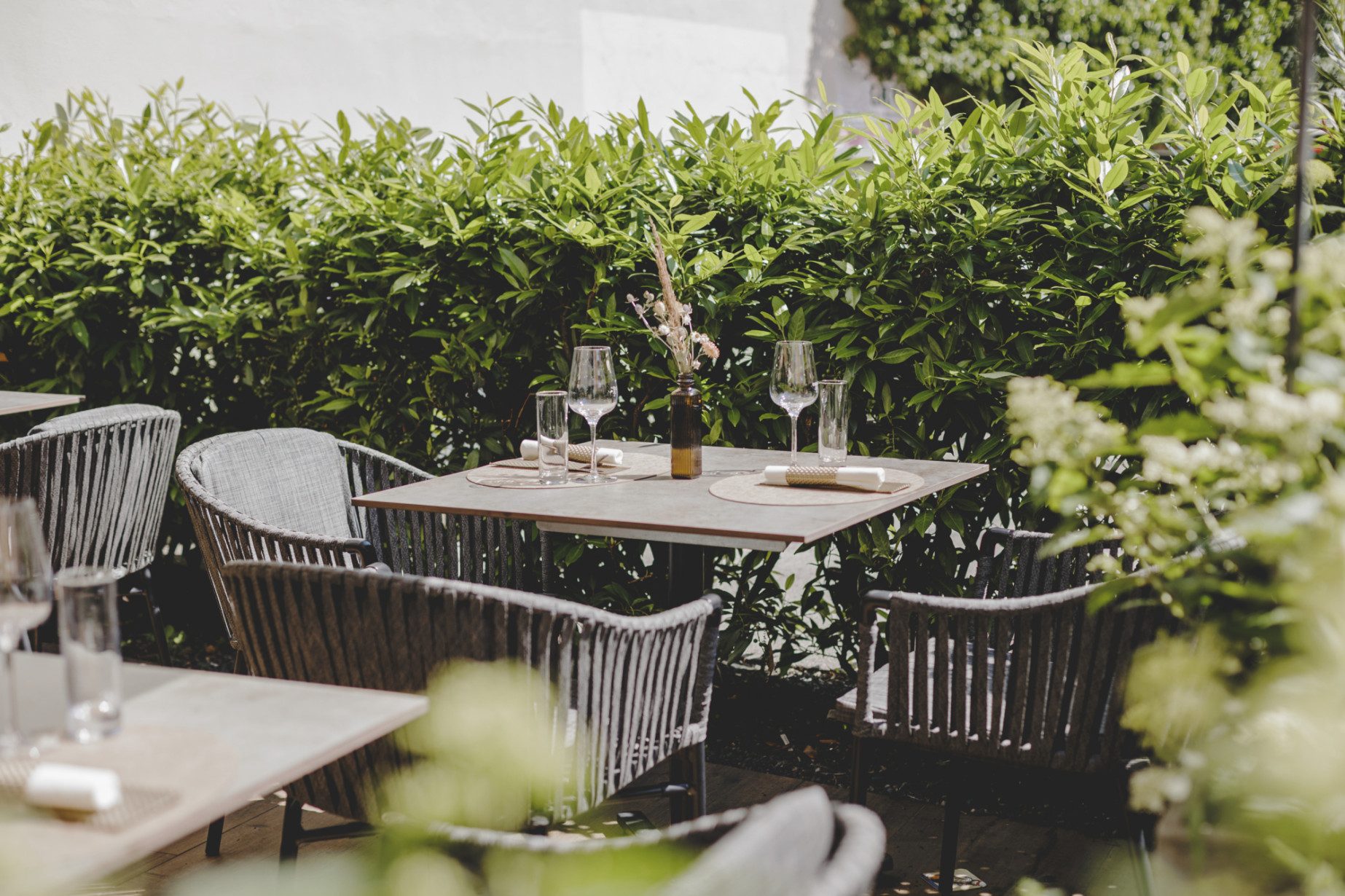 Gemütlicher Gastgarten in der Innenstadt von St. Pölten