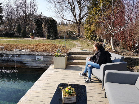 Erholungsgarten mit Wasser